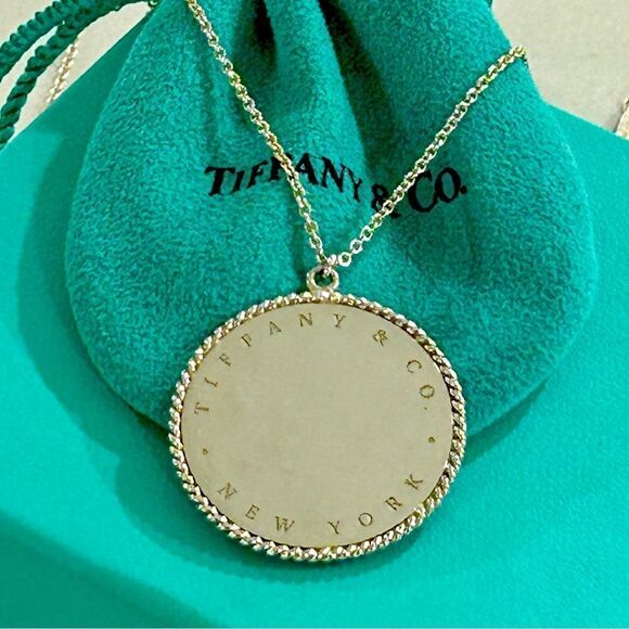 Tiffany & Co. Sterling Silver Large Twist Circle Pendant Necklace - Picture 1 of 6